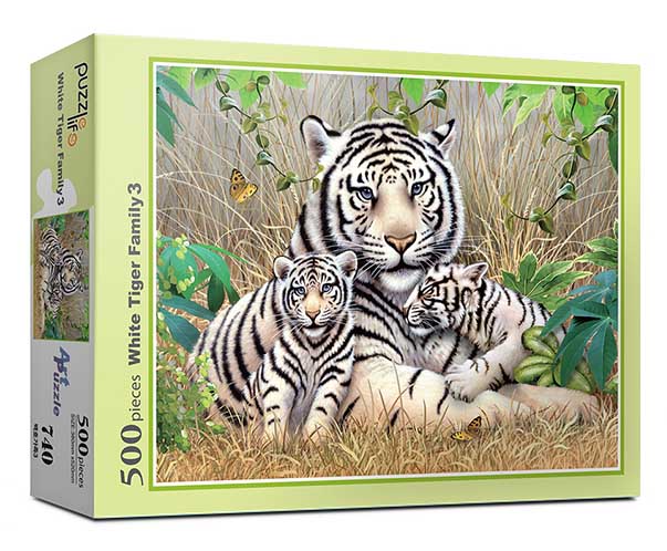 White Tiger Family 3 500 Piece Puzzle