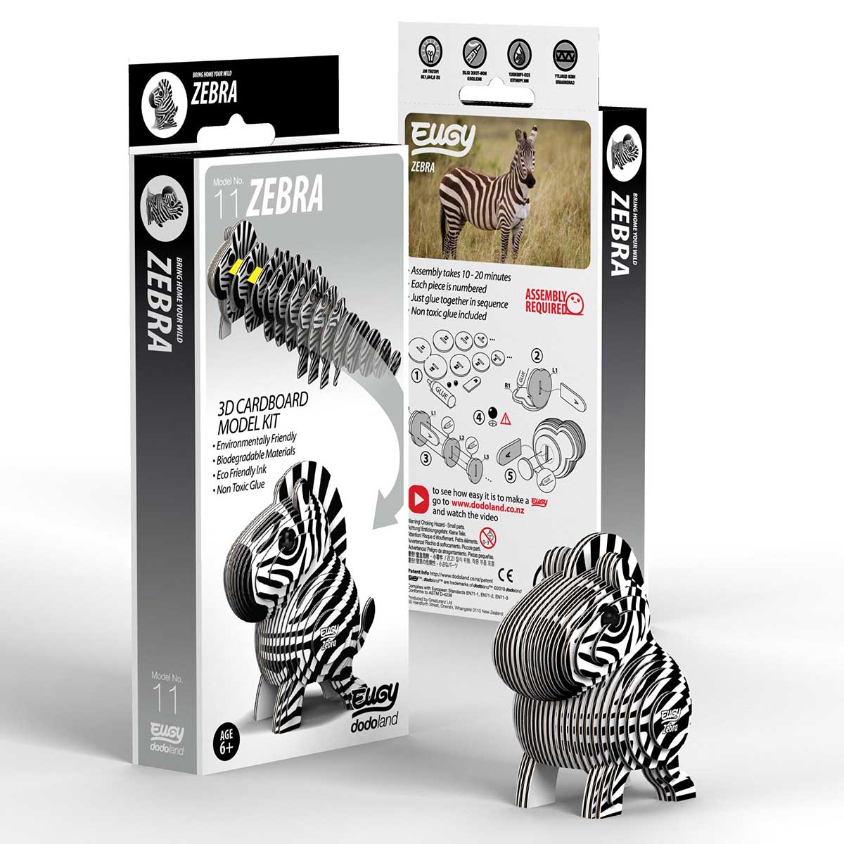 Zebra Eugy, 28 Pieces, Geo Toys | Puzzle Warehouse