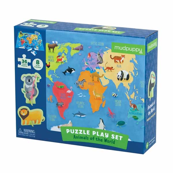 Animals of the World Puzzle Play Set, 36 Pieces, Chronicle Books ...