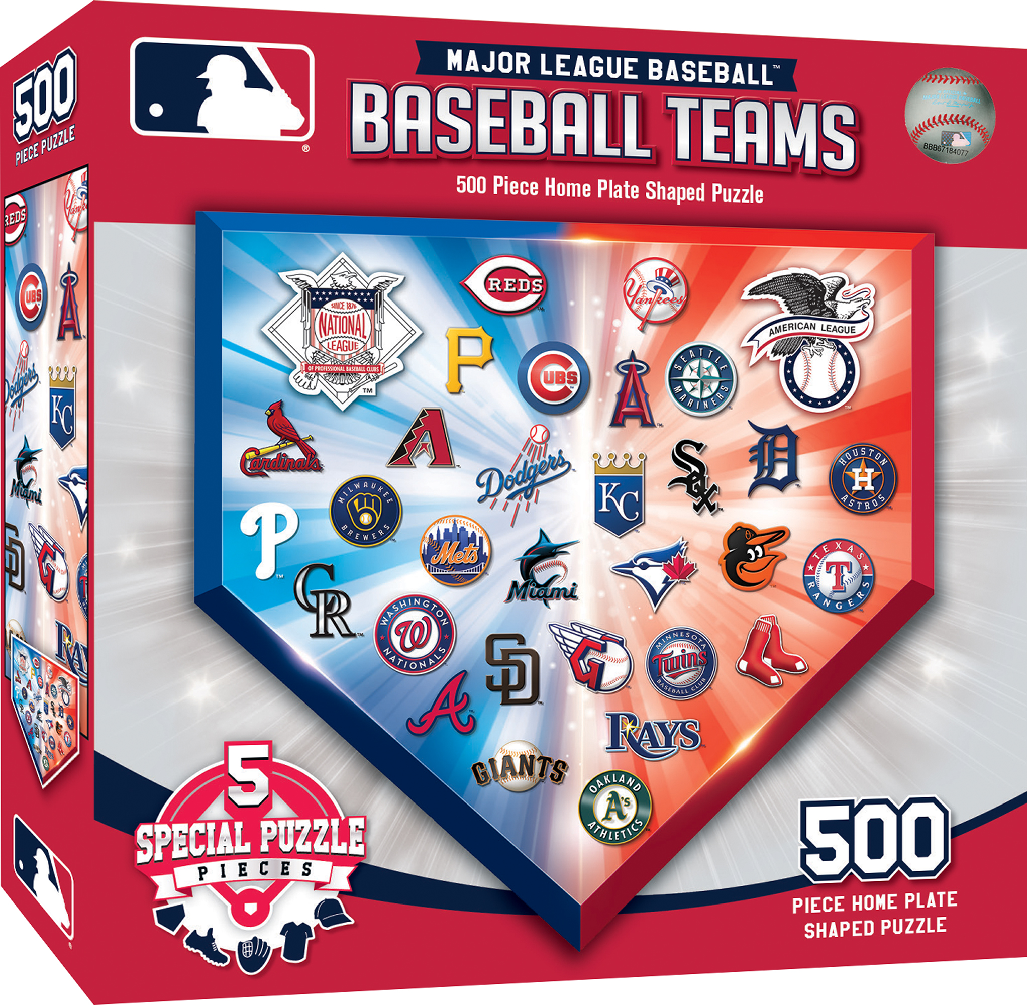 MLB League Teams Home Plate Shaped Puzzle