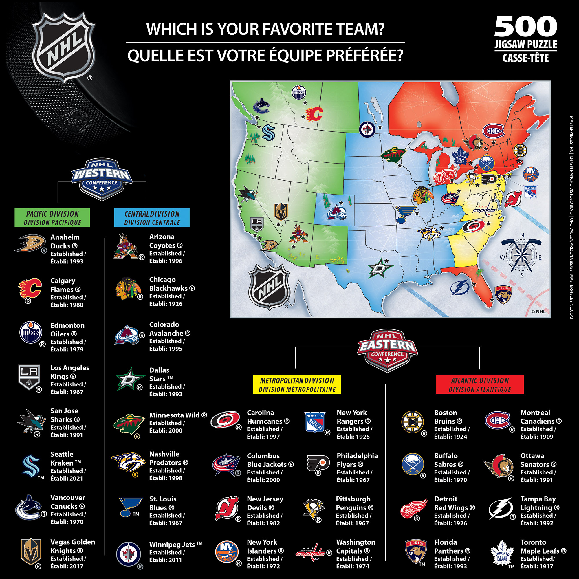 NHL League Hockey Map - Scratch and Dent
