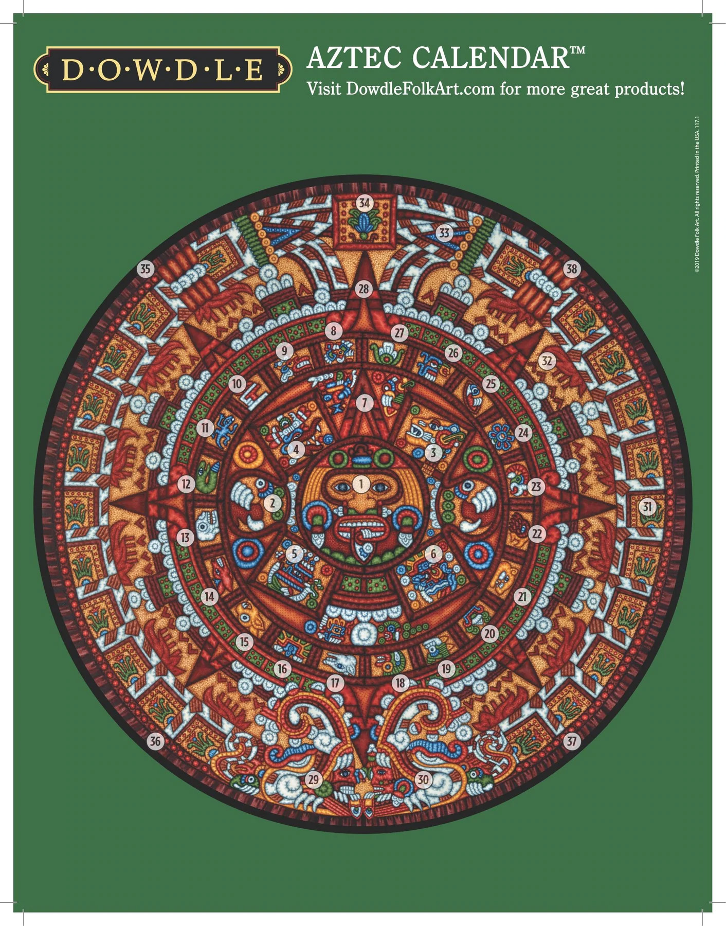 Aztec Calendar, 500 Pieces, Dowdle Folk Art Puzzle Warehouse