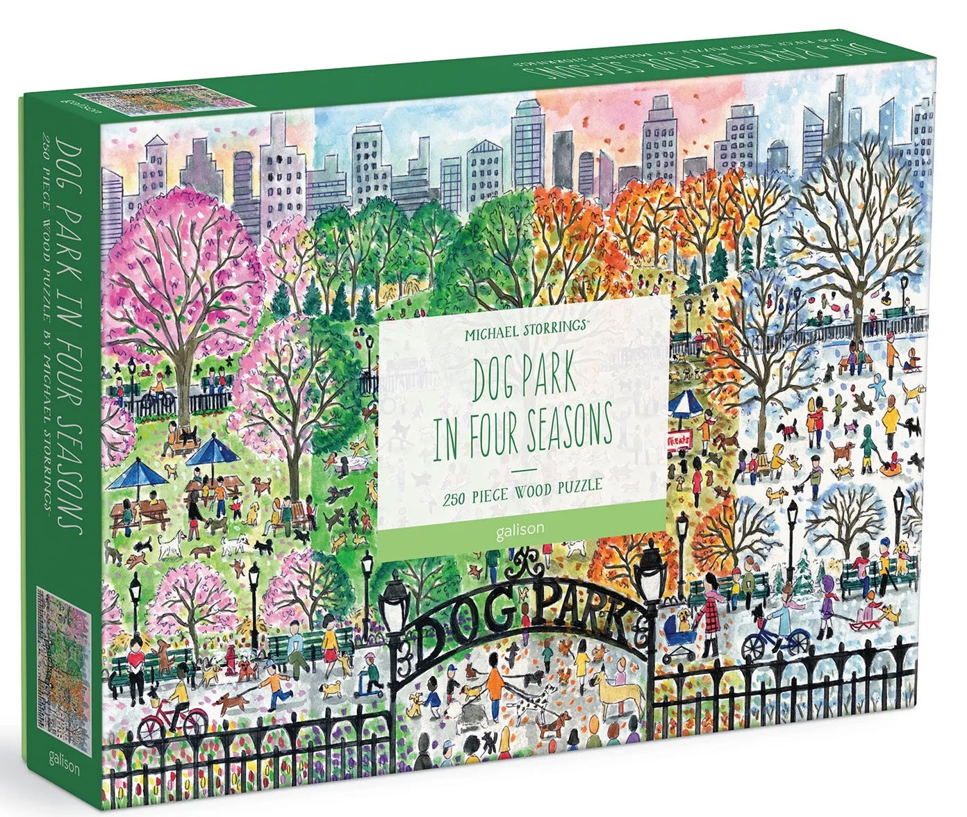 Dog Park in Four Seasons Wooden Puzzle