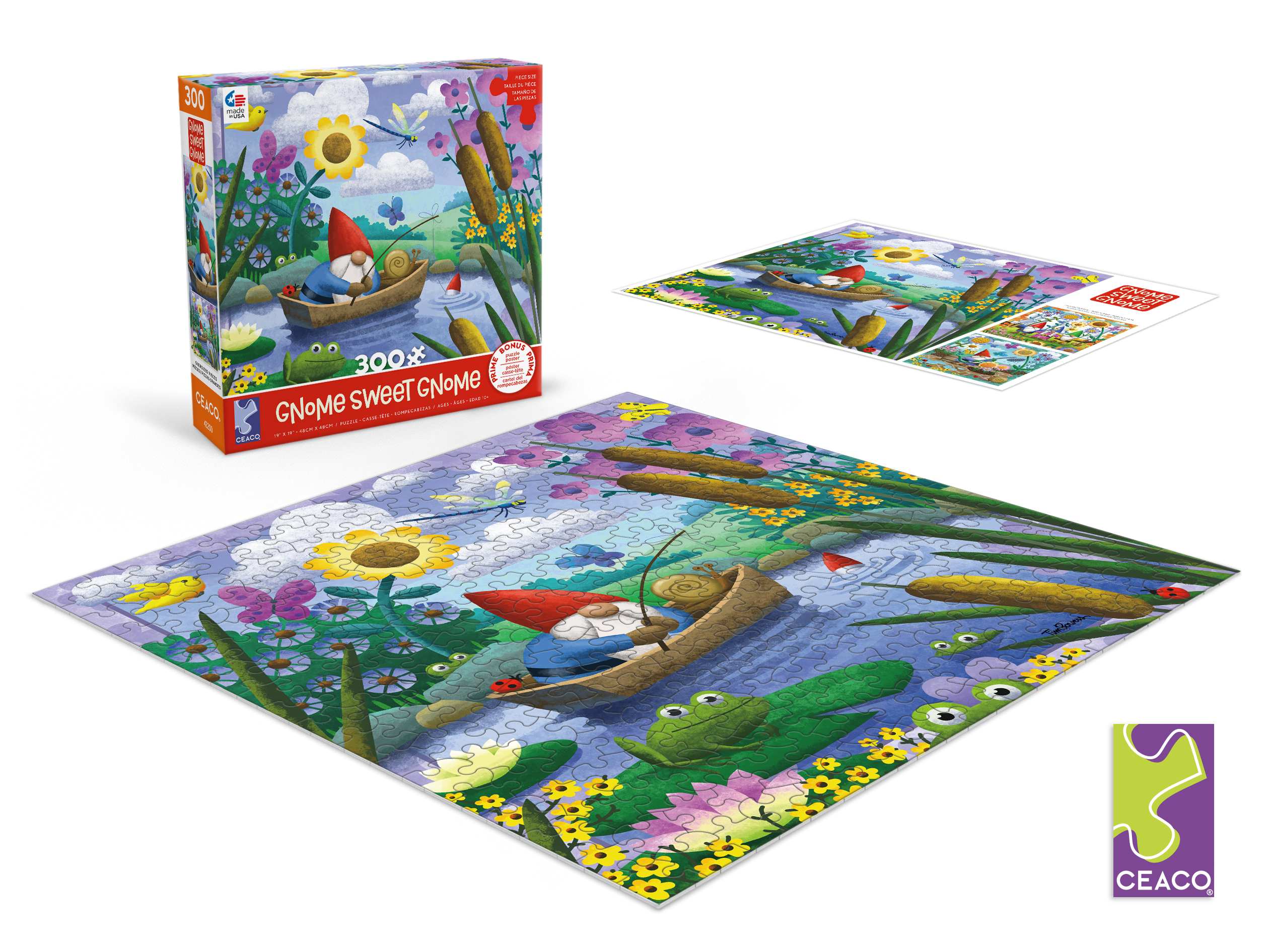 Gone Fishing Oversized Gnomes Puzzle - Scratch and Dent