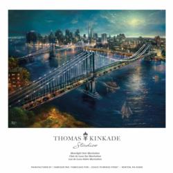 Thomas Kinkade Inspirations - Moonlight Over Manhattan Landscape Jigsaw Puzzle