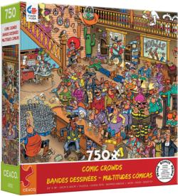 Comic Crowds - Saloon Scene Humor Jigsaw Puzzle