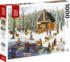 Winter At The Log Cabin People Jigsaw Puzzle