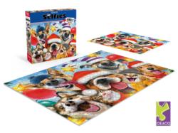 Cats and Dogs Selfies Christmas Cats Jigsaw Puzzle