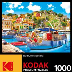 Symi With Boats In The Harbor, Greece Boat Jigsaw Puzzle