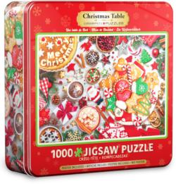 Vintage Christmas Ornaments Tin Nostalgic & Retro Jigsaw Puzzle