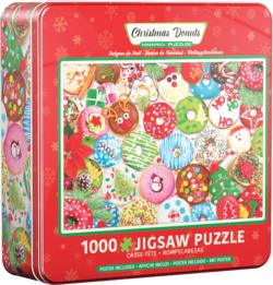 Christmas Donuts Tin Christmas Jigsaw Puzzle