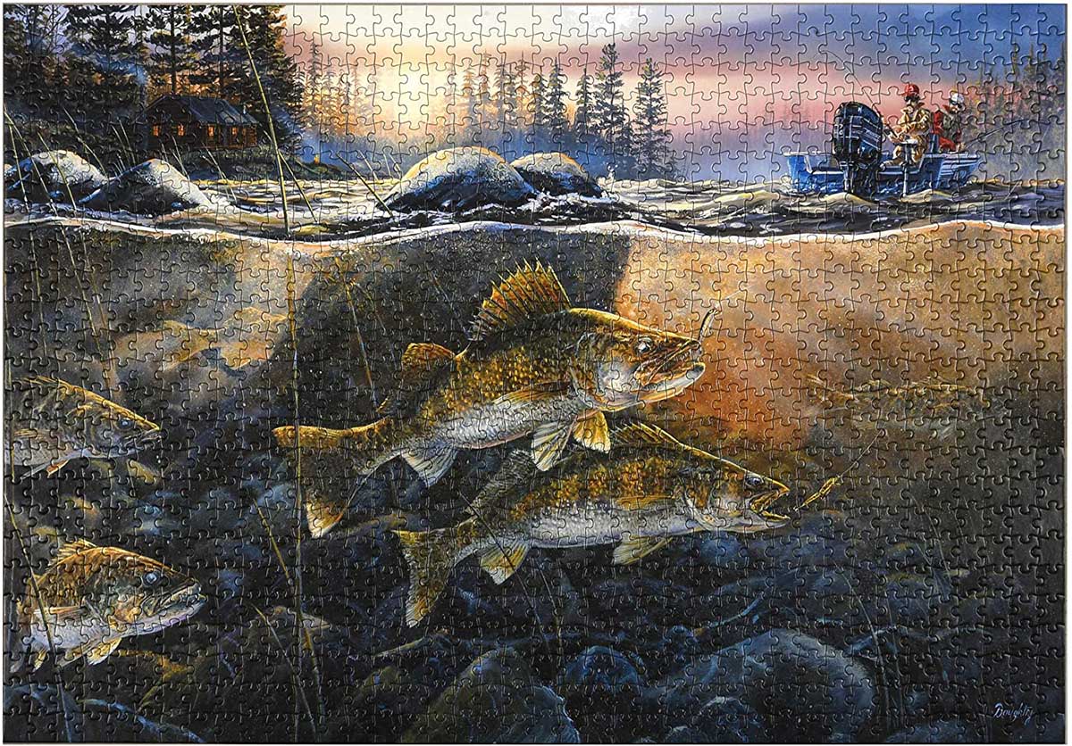 Walleye on the Rocks Fishing Jigsaw Puzzle