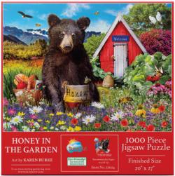 Honey In the Garden Bear Jigsaw Puzzle