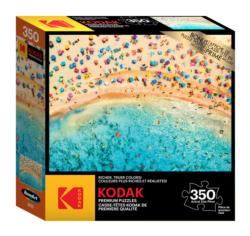 Kodak 350 - Aerial View of Sandy Beach with Colorful Umbrellas People Jigsaw Puzzle