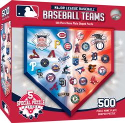 MLB League Teams Home Plate Shaped Puzzle Sports Shaped Puzzle
