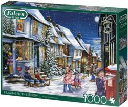 New Playing In The Snow Falcon 1000 piece jigsaw puzzle Fiona Osbaldstone 