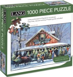 Christmas At The Flower Market People Jigsaw Puzzle