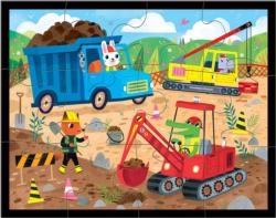 Construction Site to Go Puzzle Animals Jigsaw Puzzle