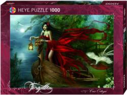 Swans Gothic Art Jigsaw Puzzle