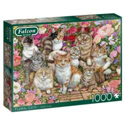 Floral Cats Cats Jigsaw Puzzle