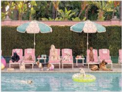 The Dogs at the Beverly Hills Hotel Double Sided Puzzle Dogs Jigsaw Puzzle