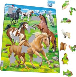 Horses in a Mountain Field Horse Tray Puzzle