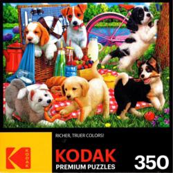 Puppies On A Picnic Dogs Jigsaw Puzzle