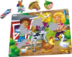 On the Farm: Feeding a Calf and Collecting Eggs Farm Tray Puzzle