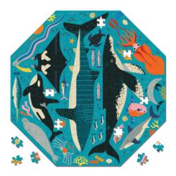 Ocean Life to Scale Octagon Shaped Puzzle Sea Life Shaped Puzzle