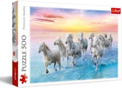 Galloping White Horses Horse Jigsaw Puzzle