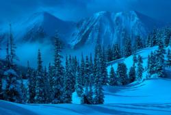 Snowy Winter Mountain Glow in the Dark Puzzle