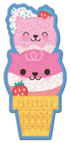 Strawberry Cat Cone Scratch and Sniff Mini Puzzle Cats Jigsaw Puzzle
