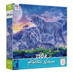 Tigers at Moonlight by Kentaro Fantasy Jigsaw Puzzle