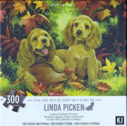 Two Cockers and a Football by Linda Picken Dogs Jigsaw Puzzle