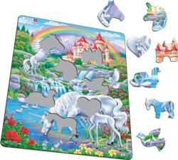 Unicorns under the Rainbow Castle Tray Puzzle