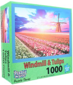 Windmill & Tulips Farm Jigsaw Puzzle