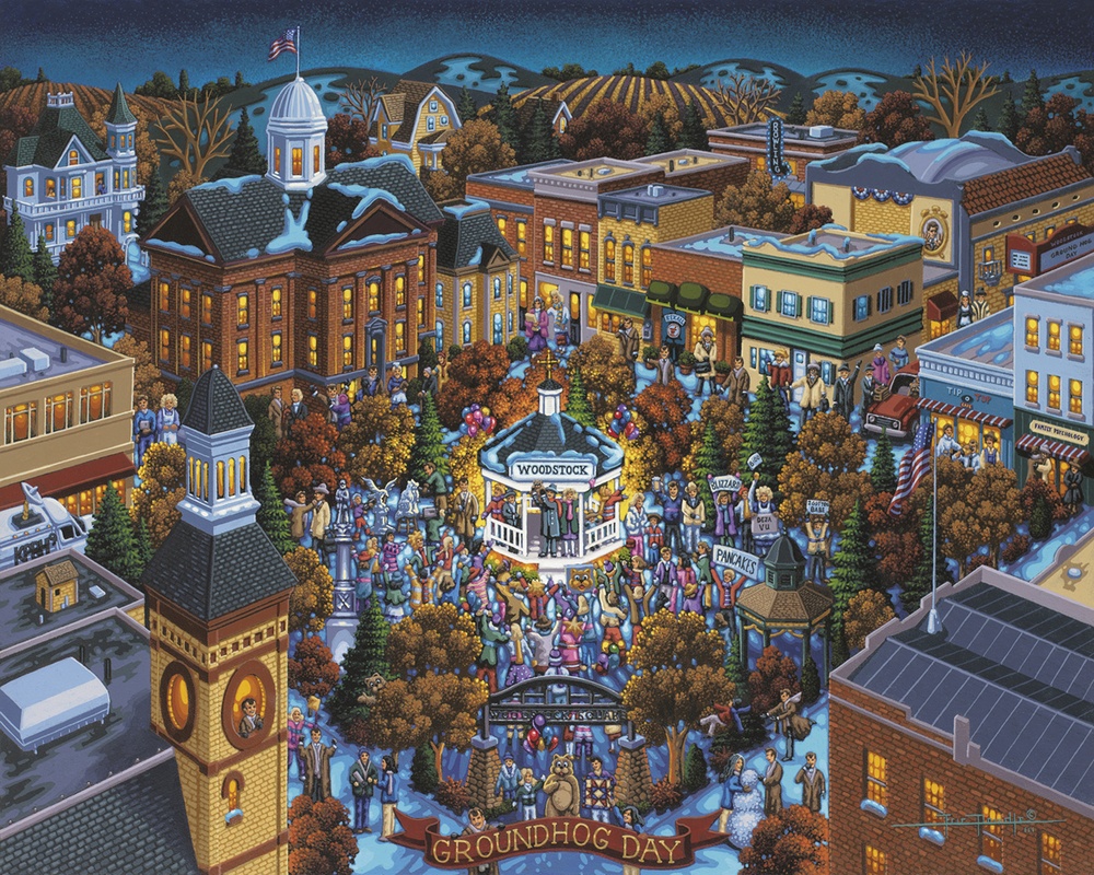 Groundhog Day Americana Jigsaw Puzzle
