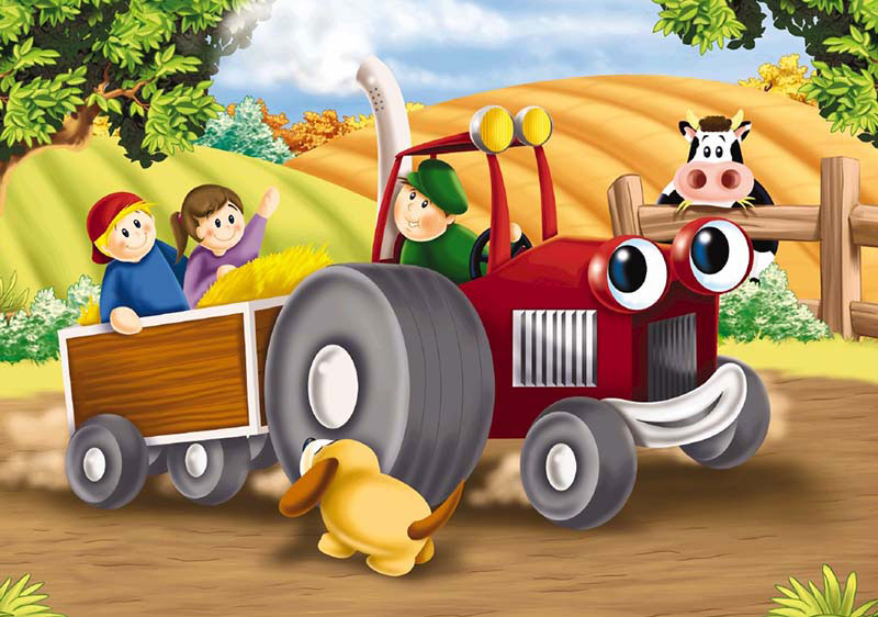 Cartoon Transportation - Happy Tractor, 35 Pieces, Jumbo | Puzzle Warehouse