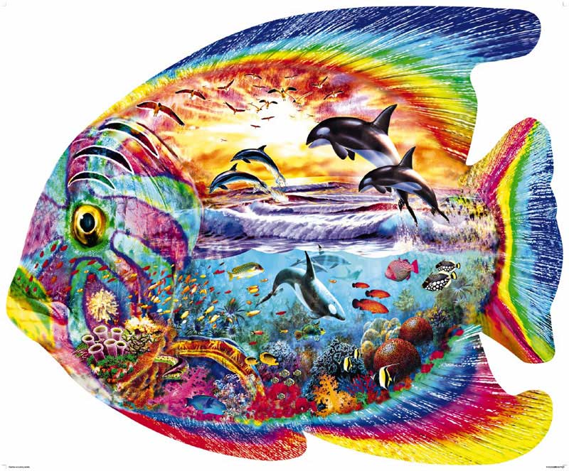 Shaped Ocean Fish, 1000 Pieces, Jumbo | Puzzle Warehouse