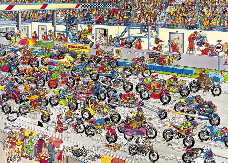 Motorbike Race, 1000 Pieces, Jumbo | Puzzle Warehouse