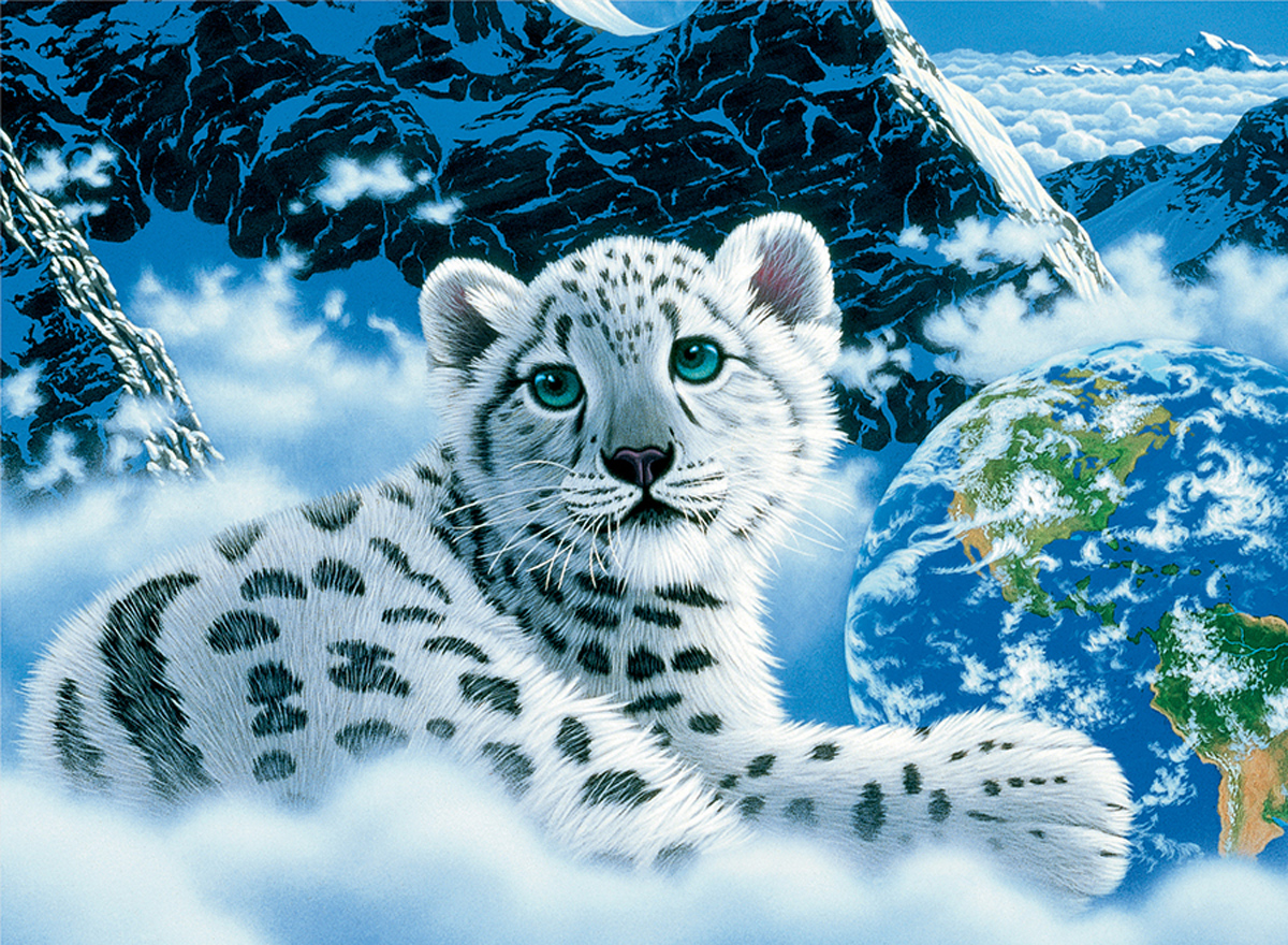 Bed of Clouds (Schimmel Glow) Big Cats Glow in the Dark Puzzle