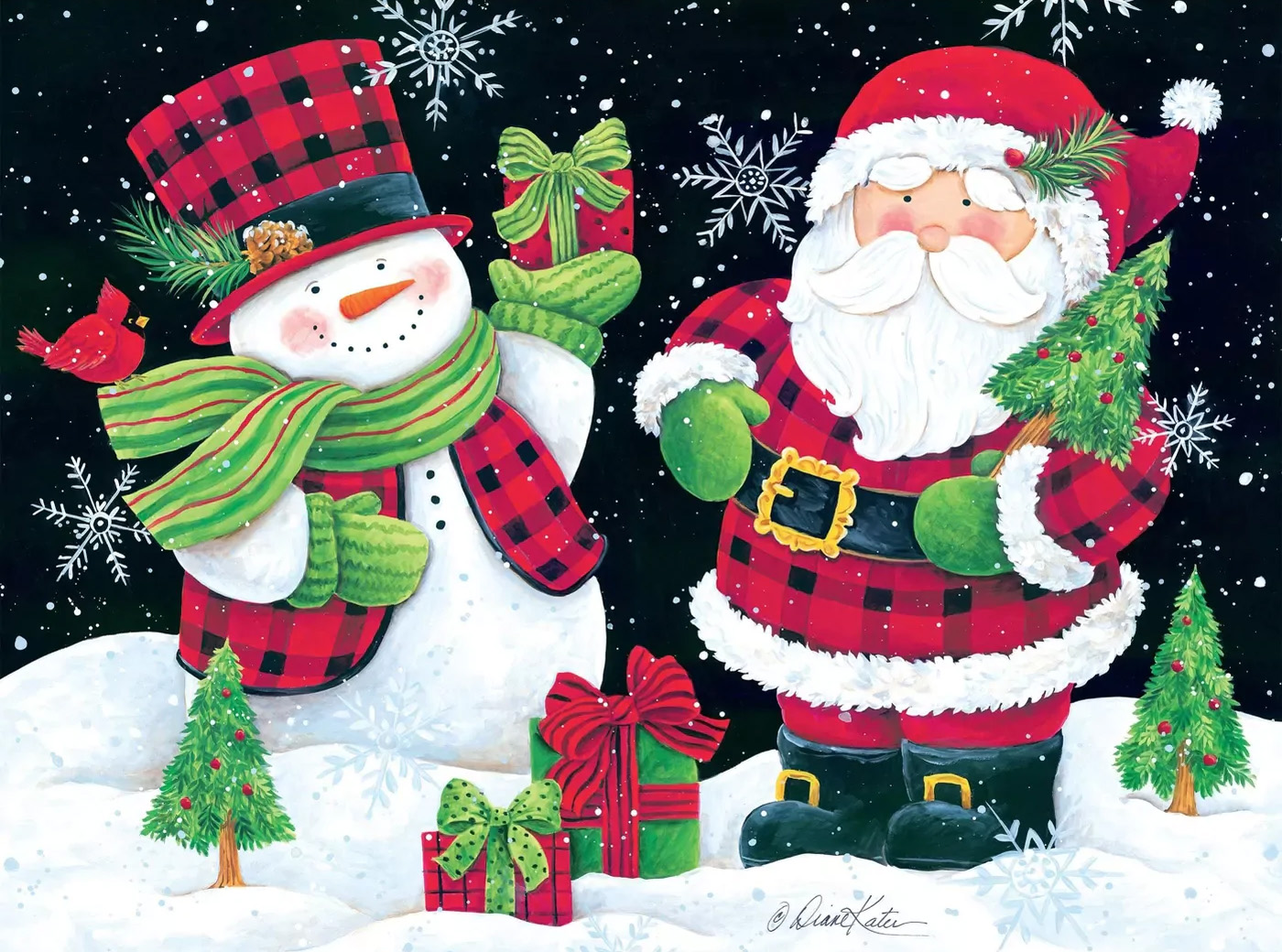 Santa and Snowman Christmas Jigsaw Puzzle