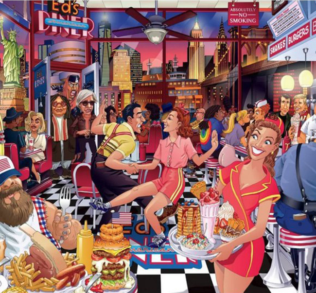 USA Diner Food and Drink Jigsaw Puzzle