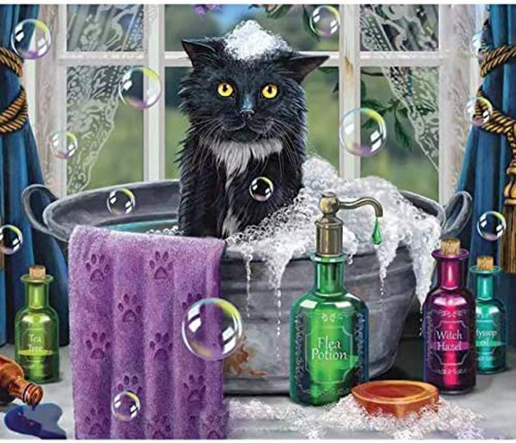 Cat in the bath Cats Jigsaw Puzzle