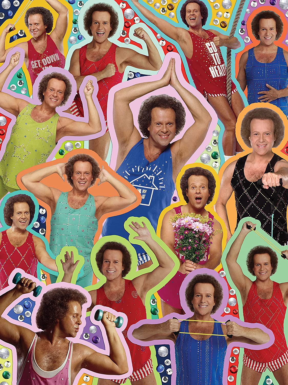 Richard Simmons - Bedazzled Collage Famous People Jigsaw Puzzle