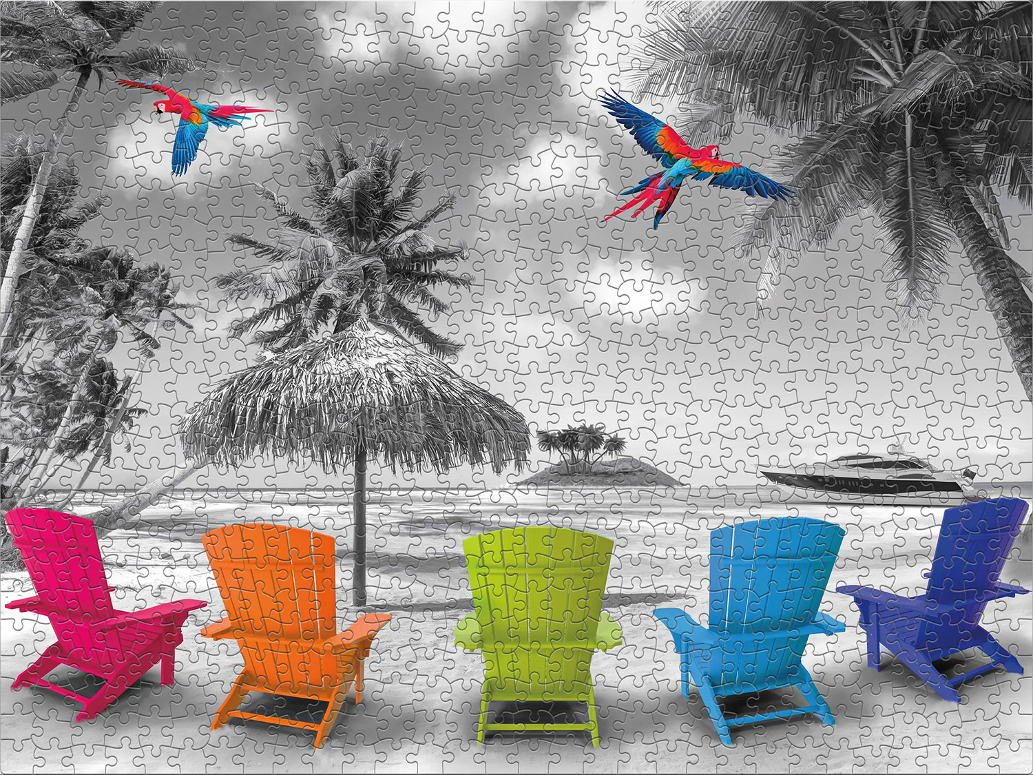 Beach Chairs Beach & Ocean Jigsaw Puzzle