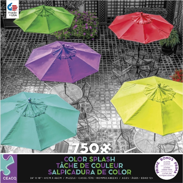 Color Splash - Umbrellas Monochromatic Jigsaw Puzzle