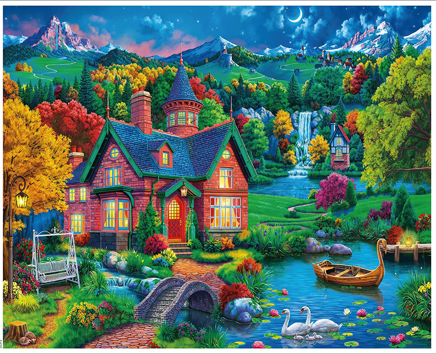 Evening In The Mountains Mountain Jigsaw Puzzle