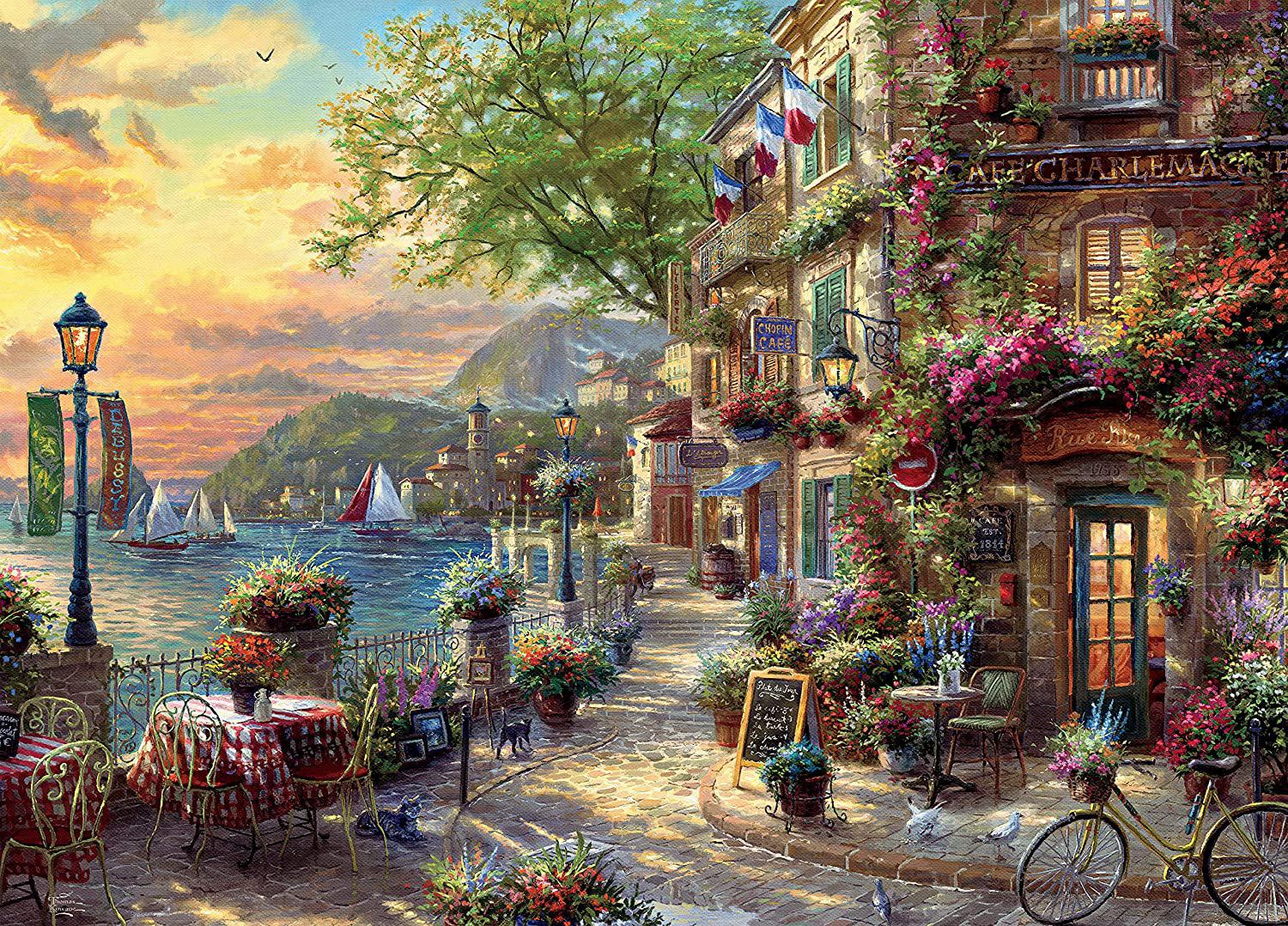 The French Riviera Cafe Paris & France Jigsaw Puzzle