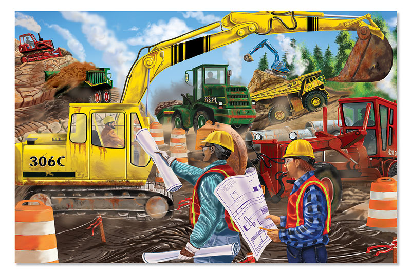 Construction Floor, 24 Pieces, Melissa and Doug | Puzzle Warehouse